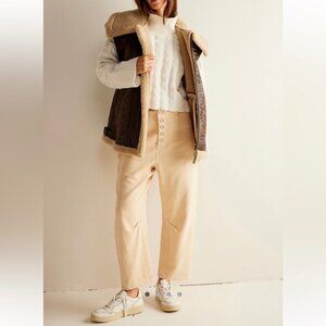 We The Free Osaka Mid Rise Barrel 28 Pant Cream Khaki Boho Western